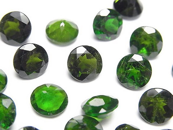 [Video]High Quality Chrome Diopside AAA- Loose stone Round Faceted 8x8mm 1pc