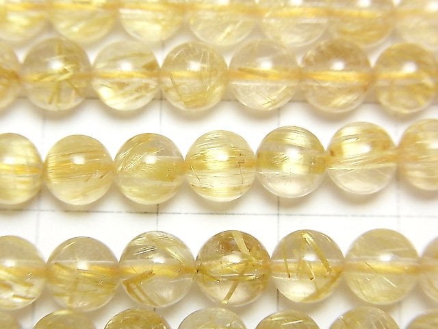 [Video]Rutilated Quartz AAA Round 6mm 1/4 or 1strand beads (aprx.15inch/38cm)
