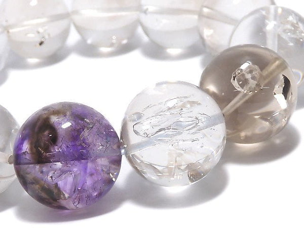 [Video][One of a kind] Water in Crystal Amethyst Round 17mm Bracelet NO.7