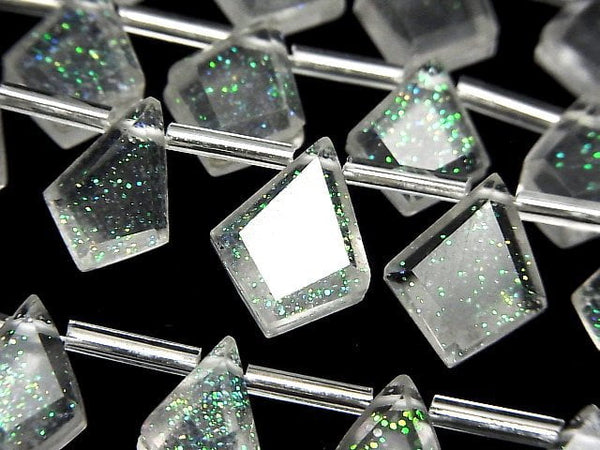 [Video] Doublet Crystal AAA- Transformed Diamond Shape Rainbow Shiny Color half or 1strand (12pcs )