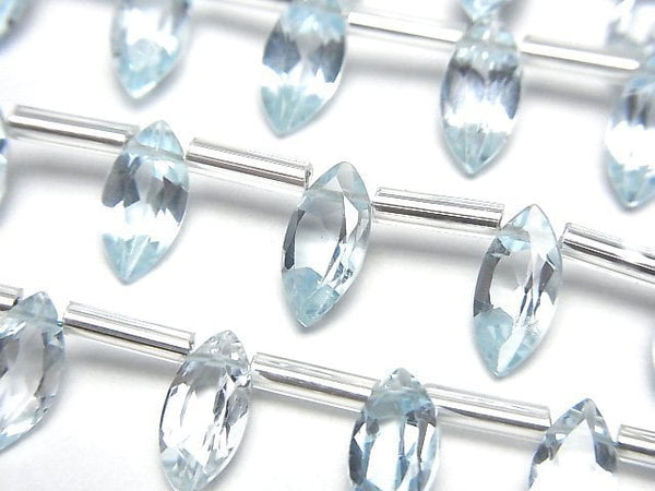 [Video]High Quality Sky Blue Topaz AAA Marquise Faceted 10x5mm 1strand (13pcs )