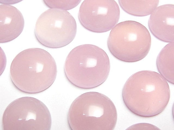 [Video]High Quality Pink Purple Chalcedony AAA Round Cabochon 14x14mm 3pcs