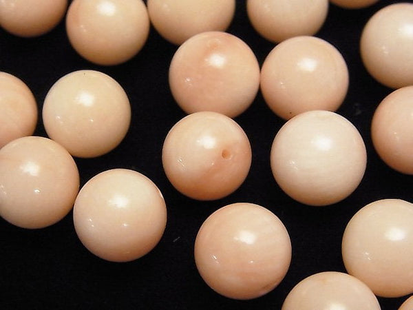 [Video] Light Pink Orange Coral (Dyed) Half Drilled Hole Round 10mm 4pcs