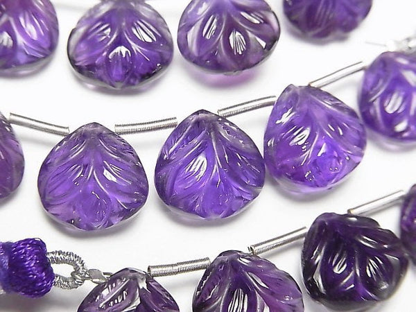[Video]High Quality Amethyst AAA Carved Chestnut 10x10mm 1strand (5pcs )
