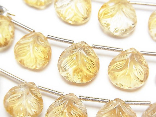 [Video]High Quality Citrine AAA Carved Chestnut 10x10mm 1strand (5pcs )