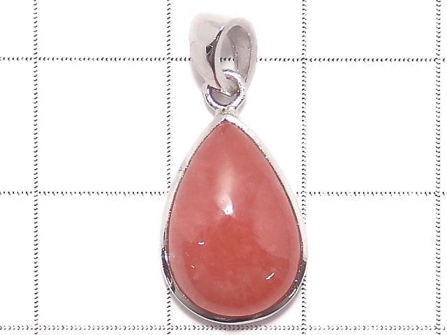 [Video][One of a kind] Argentina Rhodochrosite AAA- Pendant Silver925 NO.42