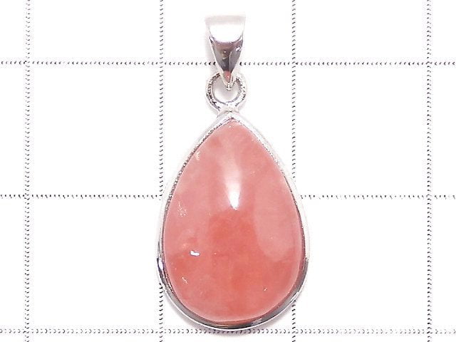[Video][One of a kind] Argentina Rhodochrosite AAA- Pendant Silver925 NO.48