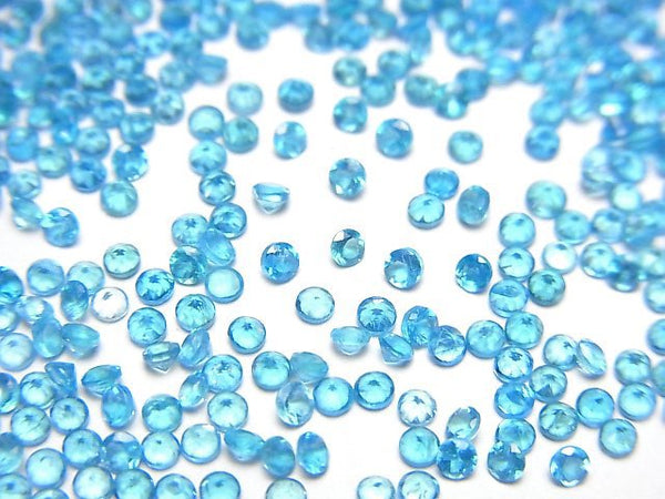 [Video]High Quality Neon Blue Apatite AAA Loose stone Round Faceted 2x2mm 10pcs