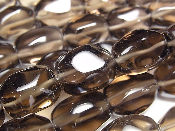 [Video]Smoky Quartz AAA- Faceted Nugget half or 1strand beads (aprx.15inch/36cm)