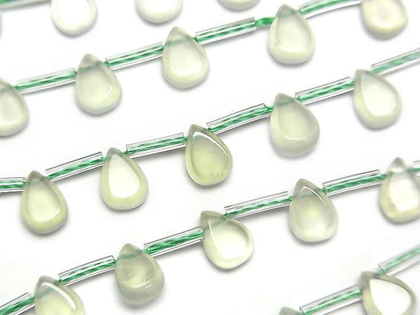[Video]High Quality Prehnite AAA Pear shape (Smooth) 7x5mm 1strand beads (aprx.7inch/17cm)