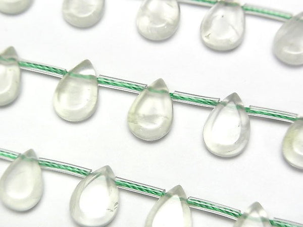 [Video]High Quality Prehnite AAA Pear shape (Smooth) 10x7mm 1strand beads (aprx.7inch/17cm)