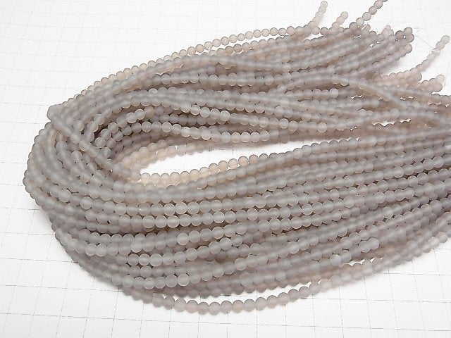 [Video] Frost Gray Onyx Round 4mm 1strand beads (aprx.14inch/36cm)