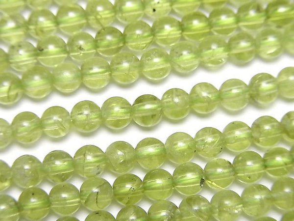 [Video]Peridot AA++ Round 4mm 1strand beads (aprx.16inch/39cm)