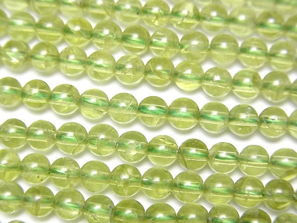 [Video]Peridot AAA- Round 4mm half or 1strand beads (aprx.16inch/39cm)