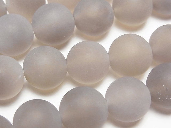 [Video] Frost Gray Onyx Round 12mm 1strand beads (aprx.14inch/35cm)