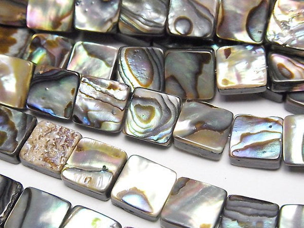 [Video] Abalone Shell Square 8x8mm half or 1strand beads (aprx.15inch/38cm)