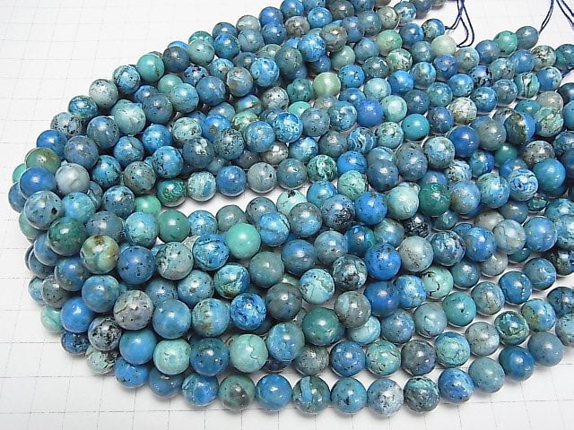 [Video] Blue Opal AA+ Round 10mm half or 1strand beads (aprx.15inch/37cm)