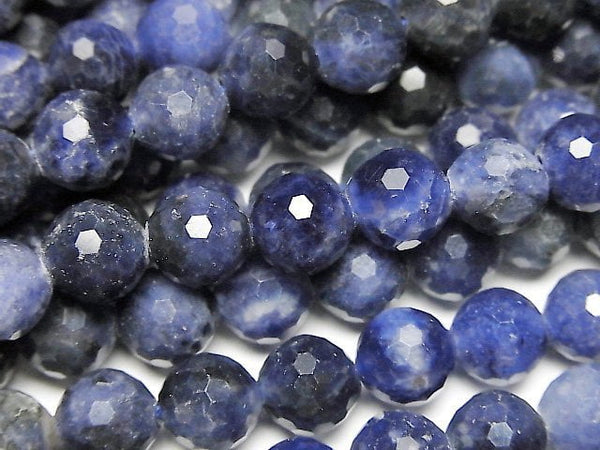[Video]High Quality! Sodalite AA+ 128Faceted Round 8mm 1strand beads (aprx.15inch/36cm)