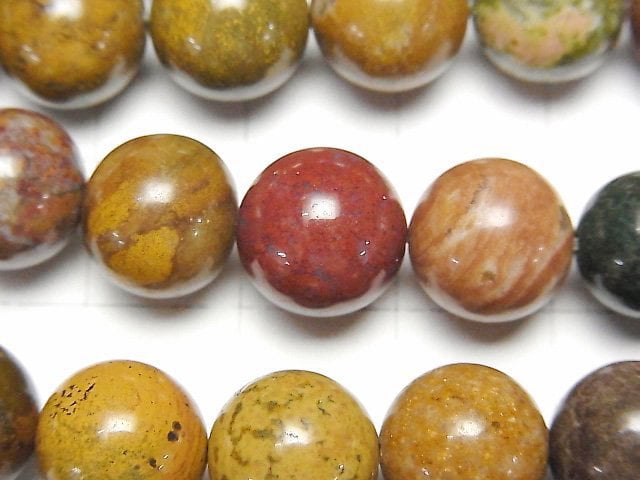[Video] Madagascar Ocean Jasper Round 10mm 1strand beads (aprx.15inch/36cm)