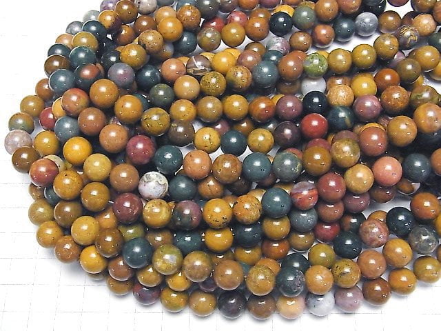 [Video] Madagascar Ocean Jasper Round 10mm 1strand beads (aprx.15inch/36cm)