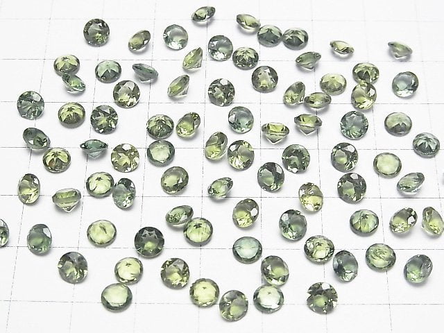 [Video]High Quality Green Apatite AAA Loose stone Round Faceted 5x5mm 3pcs