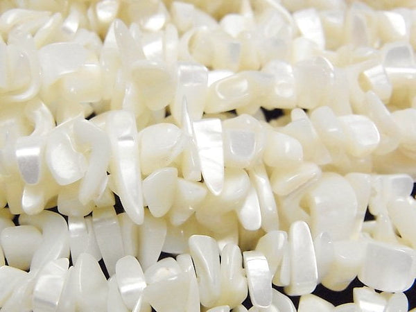 [Video]Mother of Pearl MOP White Chips (Small Nugget) 1strand beads (aprx.31inch/77cm)