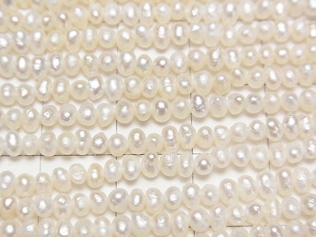 [Video]Fresh Water Pearl AA+ Potato 3-3.5mm White 1strand beads (aprx.15inch/36cm)