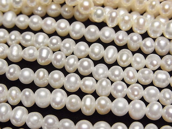 [Video]Fresh Water Pearl AA++ Potato 4-4.5mm White 1strand beads (aprx.13inch/33cm)