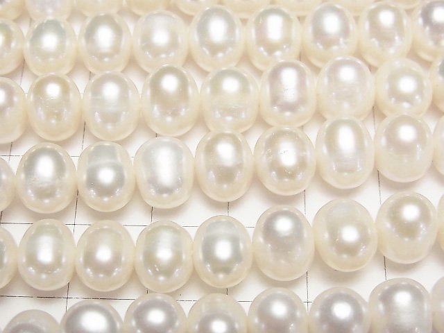 [Video] Fresh Water Pearl AA Potato 9-10mm White 1strand beads (aprx.15inch/38cm)