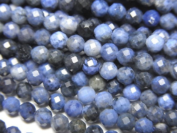 High Quality!  Dumortierite  Faceted Round 3mm  1strand beads (aprx.15inch/37cm)