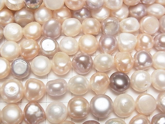 [Video]Fresh Water Pearl AA Potato 8-9mm Natural color mix 1strand beads (aprx.14inch/34cm)