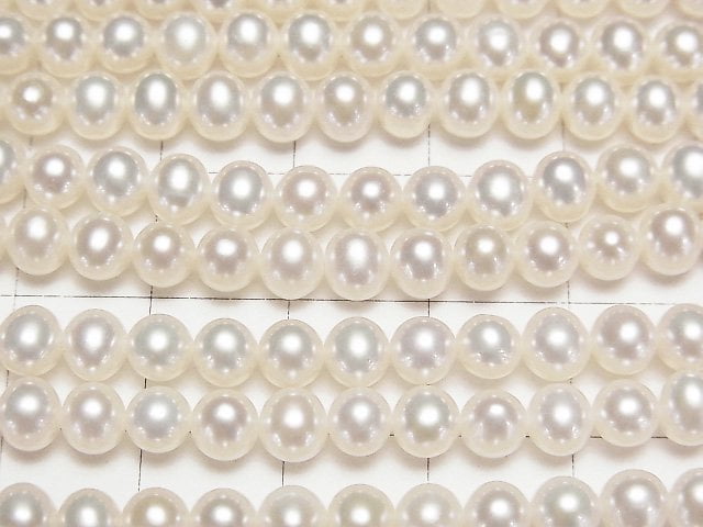 [Video]Fresh Water Pearl AAA Potato 5mm White 1strand beads (aprx.15inch/38cm)