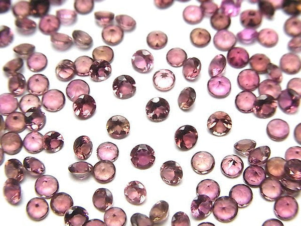 [Video]High Quality Pink Tourmaline AAA Loose stone Round Faceted 3x3mm [Dark color] 3pcs