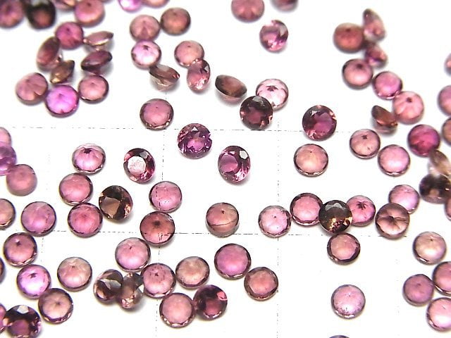 [Video]High Quality Pink Tourmaline AAA Loose stone Round Faceted 3x3mm [Dark color] 3pcs