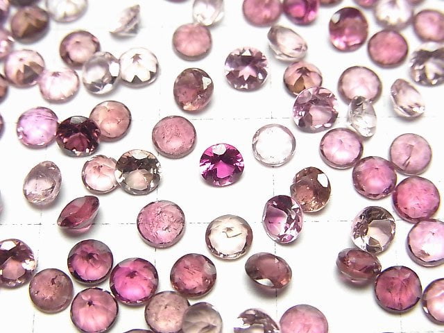 [Video]High Quality Pink Tourmaline AAA- Loose stone Round Faceted 4x4mm 6pcs