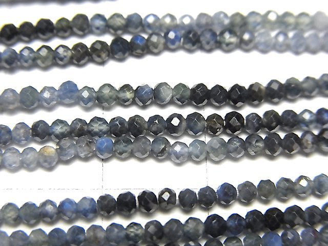[Video]High Quality! Blue Sapphire AA++ Faceted Round 2mm half or 1strand beads (aprx.13inch/31cm)