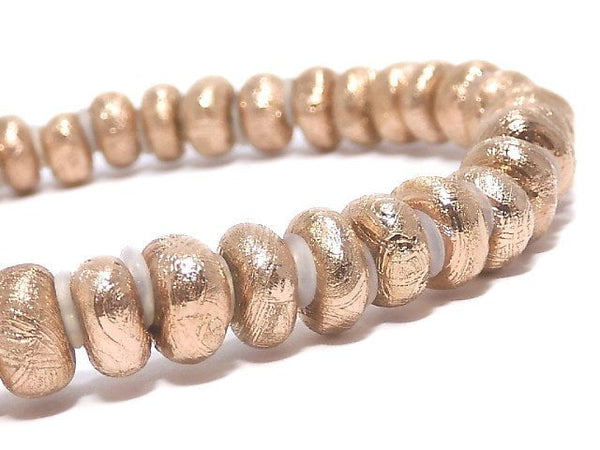 [Video][One of a kind] Meteorite (Muonionalusta) Nugget (Rough Roundel) Pink Gold Bracelet NO.1