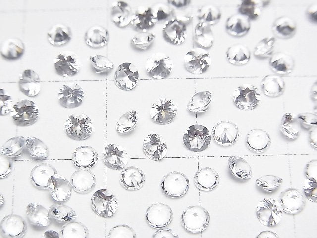 [Video]High Quality White Sapphire AAA Loose stone Round Faceted 3x3mm 2pcs