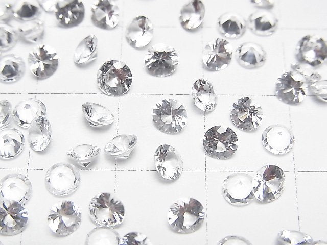 [Video]High Quality White Sapphire AAA Loose stone Round Faceted 4x4mm 1pc