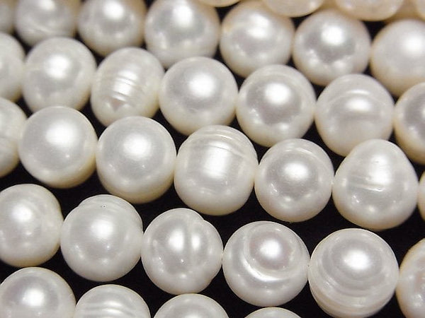 [Video]Fresh Water Pearl AA Wrinkle Potato 8-9mm White 1strand beads (aprx.14inch/34cm)