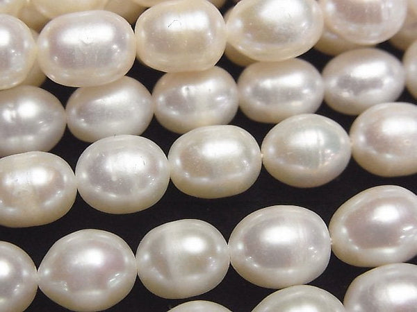 [Video] Fresh Water Pearl AA Rice 9x7x7mm White 1strand beads (aprx.14inch/35cm)