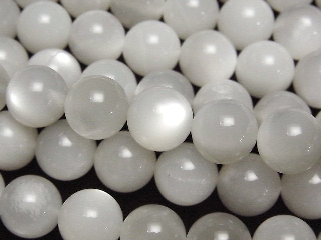 [Video] White-Light Gray Moonstone AA++ Round 10mm half or 1strand beads (aprx.15inch/36cm)