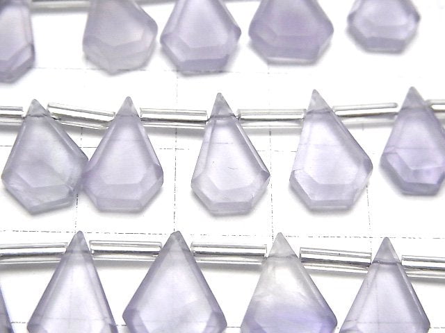 [Video]High Quality Purple Fluorite AA++ Rough Slice Faceted 1strand (16pcs )