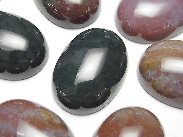 [Video] Indian Agate Oval Cabochon 30x22mm 3pcs