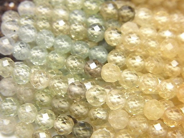 [Video]High Quality! Natural Multicolor Zircon AAA- Faceted Round 4mm half or 1strand beads (aprx.12inch/30cm)