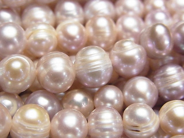[Video]Fresh Water Pearl AA Wrinkle Potato 8-9mm Classic Pink 1strand beads (aprx.14inch/35cm)