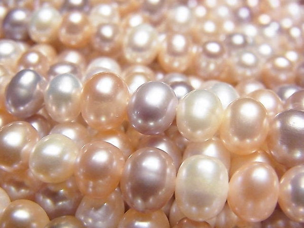 [Video] Fresh Water Pearl AA++ Potato 6-7mm Natural color mix 1strand beads (aprx.14inch/35cm)