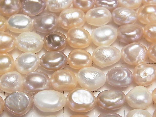 [Video]Fresh Water Pearl AA Baroque 8-10mm Natural color mix 1strand beads (aprx.14inch/35cm)