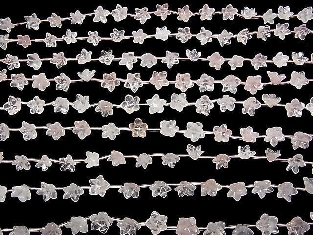 [Video] Madagascar Rose Quartz Flower 1strand beads (aprx.15inch/36cm)