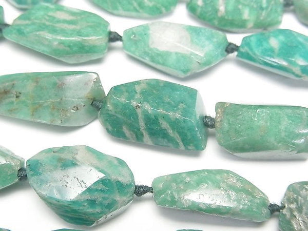 [Video] Russian Amazonite AA++ Faceted Nugget 1strand beads (aprx.15inch/37cm)